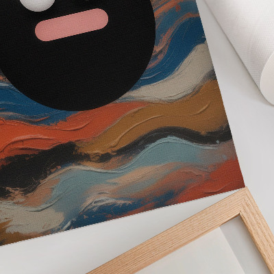 Hållbar väggposter En svart figur på en färgglad bakgrund i dynamisk stil