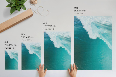 Poster Turkosa havsvågor, lugn atmosfär, harmoni