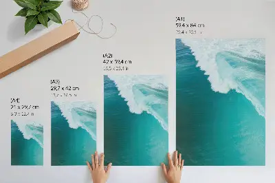 Poster turkosa havsvågor med en lugn och harmonisk atmosfär