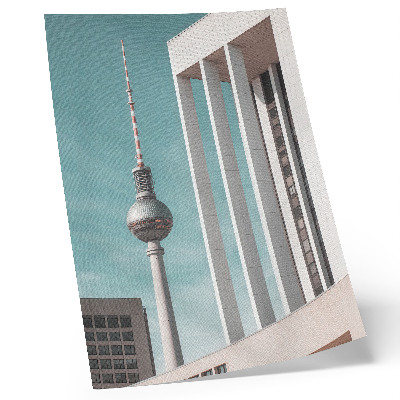 Dekorativ väggaffisch Minimalistiskt torn, moderna byggnader, blå himmel