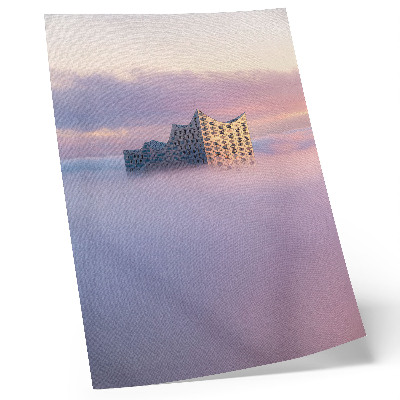 Poster Modern arkitektur omgiven av dimma