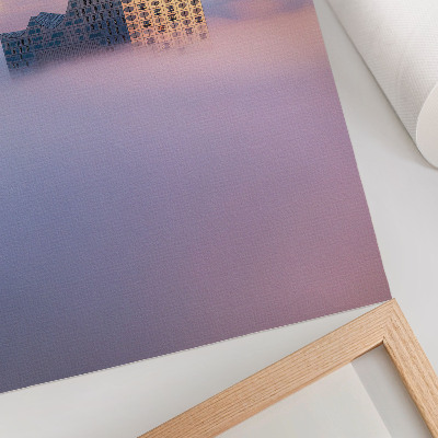 Poster Modern arkitektur omgiven av dimma