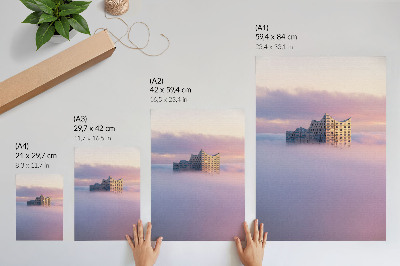 Poster Modern arkitektur omgiven av dimma
