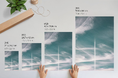 Hållbar väggposter Blå himmelstrimmor frihetsinspiration