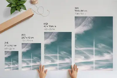 Hållbar väggposter med motiv av blå himmelstrimmor och frihetsinspiration