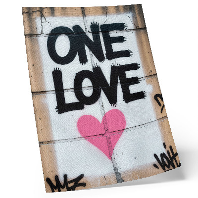 Hållbar väggposter Graffiti text hjärta på betongvägg