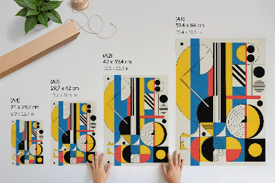 Hållbar väggposter Geometriska mönster i kontrasterande färger