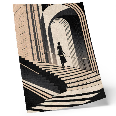Poster En figur på trappan under de monumentala valven