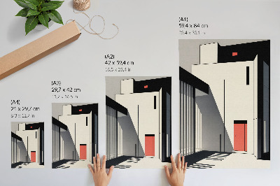 Affisch Minimalistisk geometrisk arkitekturkontrast