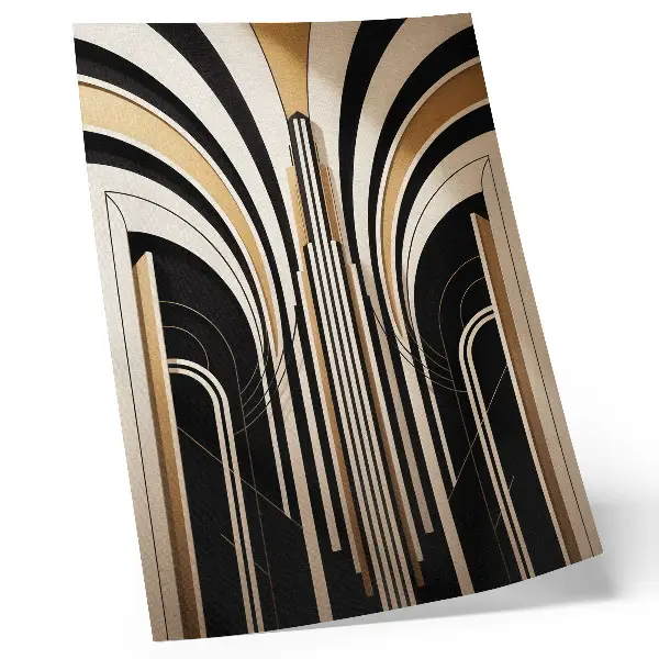 Hållbar väggposter med modernt valv i elegant art deco-stil och kontrastrika färger
