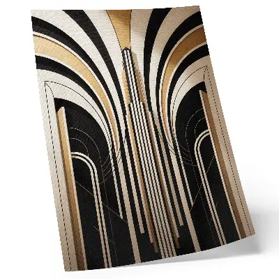 Hållbar väggposter med modernt valv i elegant art deco-stil och kontrastrika färger