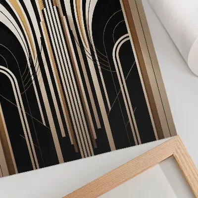 Hållbar väggposter med modernt valv i elegant art deco-stil och kontrastrika färger