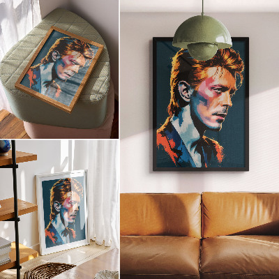 Hållbar väggposter Ett popkonstporträtt med dynamiska färger
