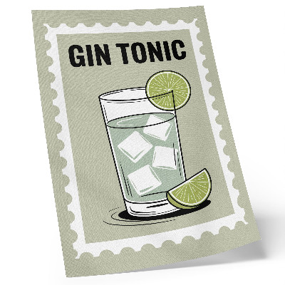Poster Inskriptionen GIN TONIC gröna och vita element