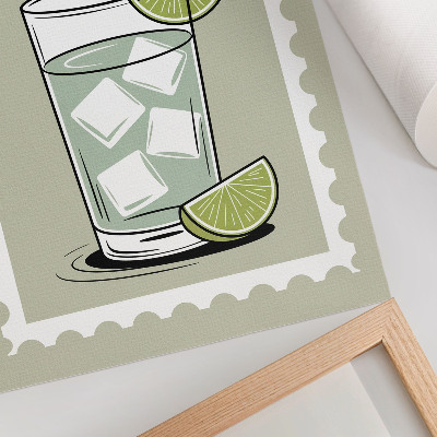 Poster Inskriptionen GIN TONIC gröna och vita element