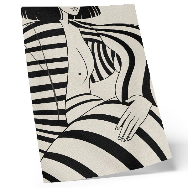 Affisch Svartvita geometriska ränder elegans