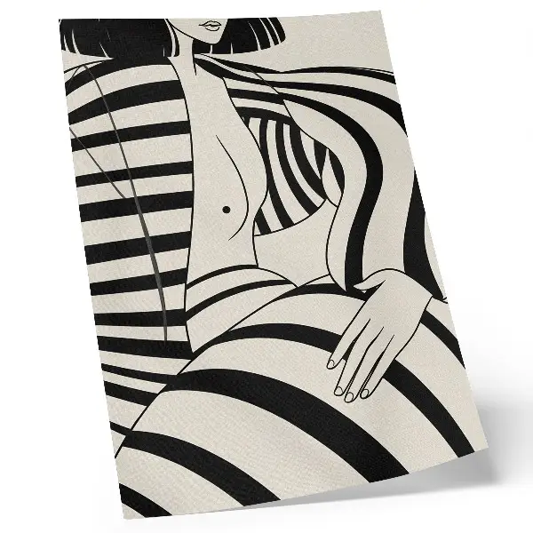 Affisch svartvita geometriska ränder med elegant design