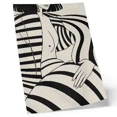 Affisch svartvita geometriska ränder med elegant design