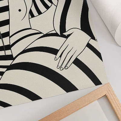 Affisch Svartvita geometriska ränder elegans