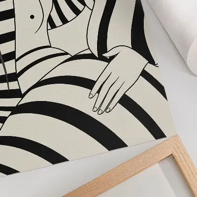 Affisch svartvita geometriska ränder med elegant design