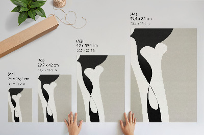 Hållbar väggposter Svarta och vita linjer, mjuka kontraster