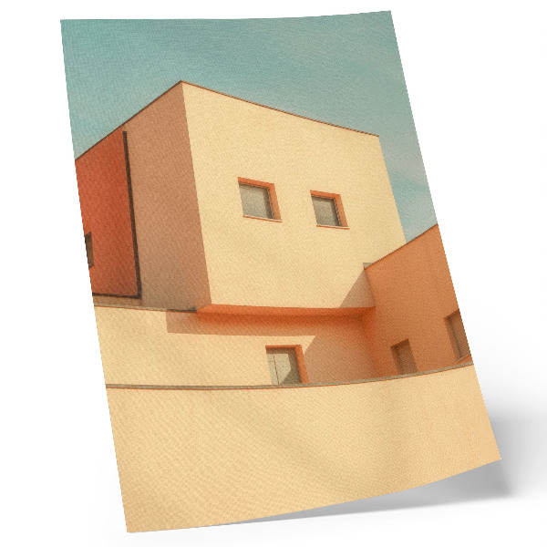 Dekorativ väggaffisch Geometrisk arkitektur beige fasad