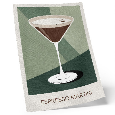 Hållbar väggposter Modern martini i grönt, beige och vitt