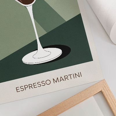 Hållbar väggposter Modern martini i grönt, beige och vitt