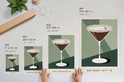 Hållbar väggposter Modern martini i grönt, beige och vitt