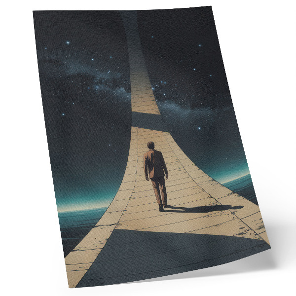Poster Person på vägen nattrymdperspektiv
