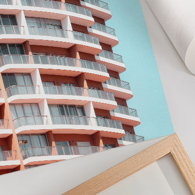 Hållbar väggposter Modern arkitektur med öppna balkonger