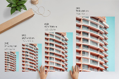 Hållbar väggposter Modern arkitektur med öppna balkonger