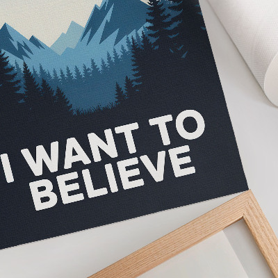 Poster UFO skog berg mystisk modern stil