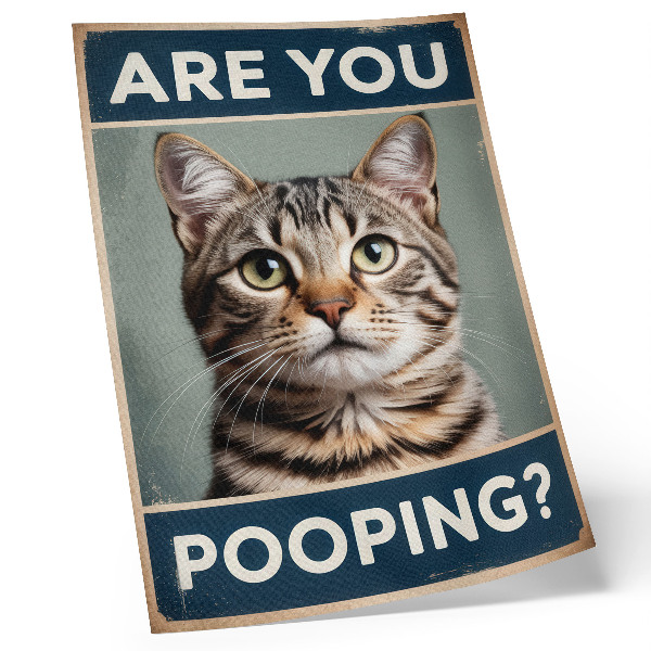 Affisch Ett lätt humoristiskt retro kattporträtt