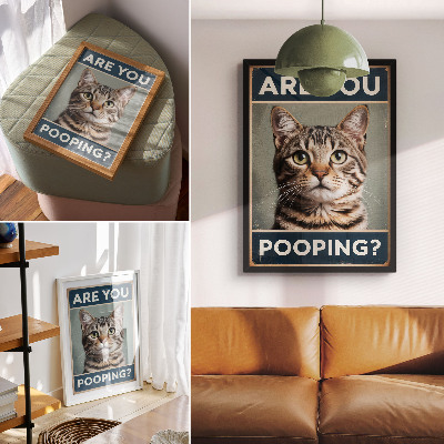 Affisch Ett lätt humoristiskt retro kattporträtt