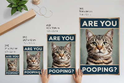 Affisch Ett lätt humoristiskt retro kattporträtt