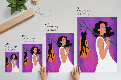 Hållbar väggposter Färgharmoni, en figur i rörelse, en extraordinär aura