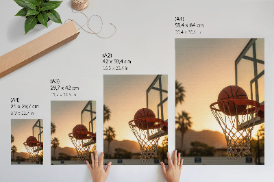 Poster Energisk solnedgångsbasketboll