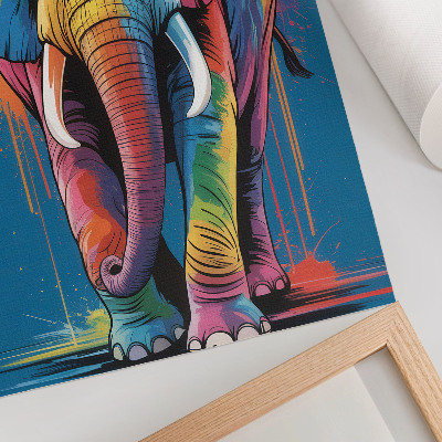 Hållbar väggposter Färgglad elefant, kontrasterande färger, intensiv färg
