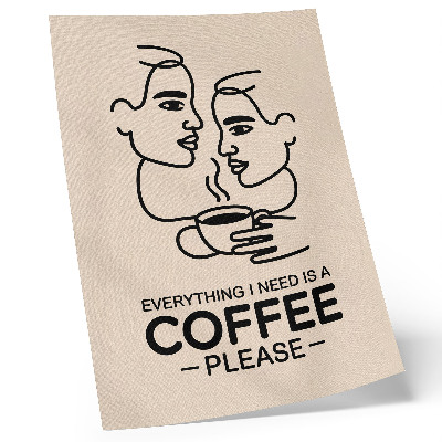 Poster Minimalistiska ansiktskonturer kopp kaffe