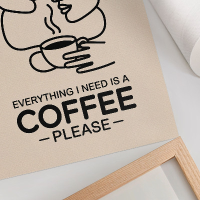 Poster Minimalistiska ansiktskonturer kopp kaffe