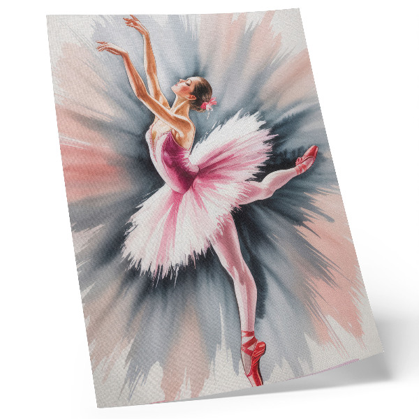 Affisch Ballerina i rosa med dynamisk bakgrund