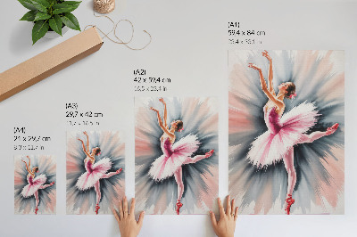 Affisch Ballerina i rosa med dynamisk bakgrund