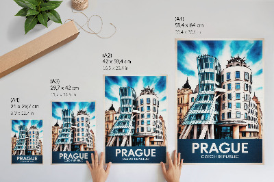 Affisch Prags futuristiska arkitektur och modernitet