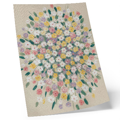 Dekorativ väggaffisch Färgglada blommor pastellfärgade blad fräschör