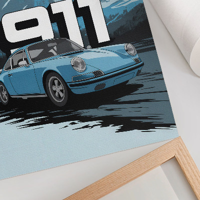 Poster Klassisk bil berg bakgrund stor bokstäver