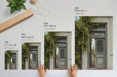 Hållbar väggposter antik dörr med murgröna och mystisk stig