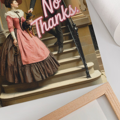 Poster Historiska dräkter pastellfärgade inskriptioner modernitet
