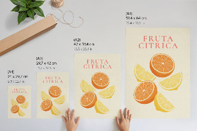 Affisch Citrusmotiv i varma nyanser