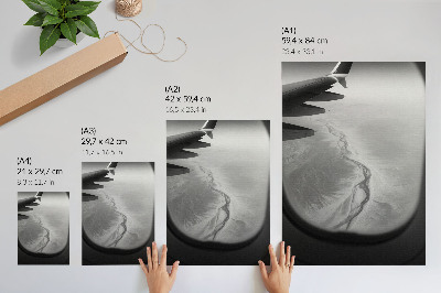 Hållbar väggposter Flygperspektiv minimalistisk stämning natur